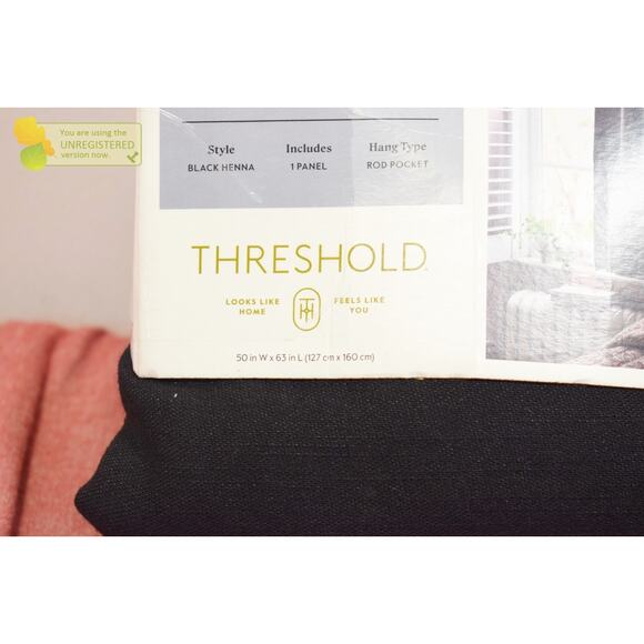 Threshold 50x63" Blackout Henna Rod Pocket Window Curtain Panel Black* - Picture 4 of 11